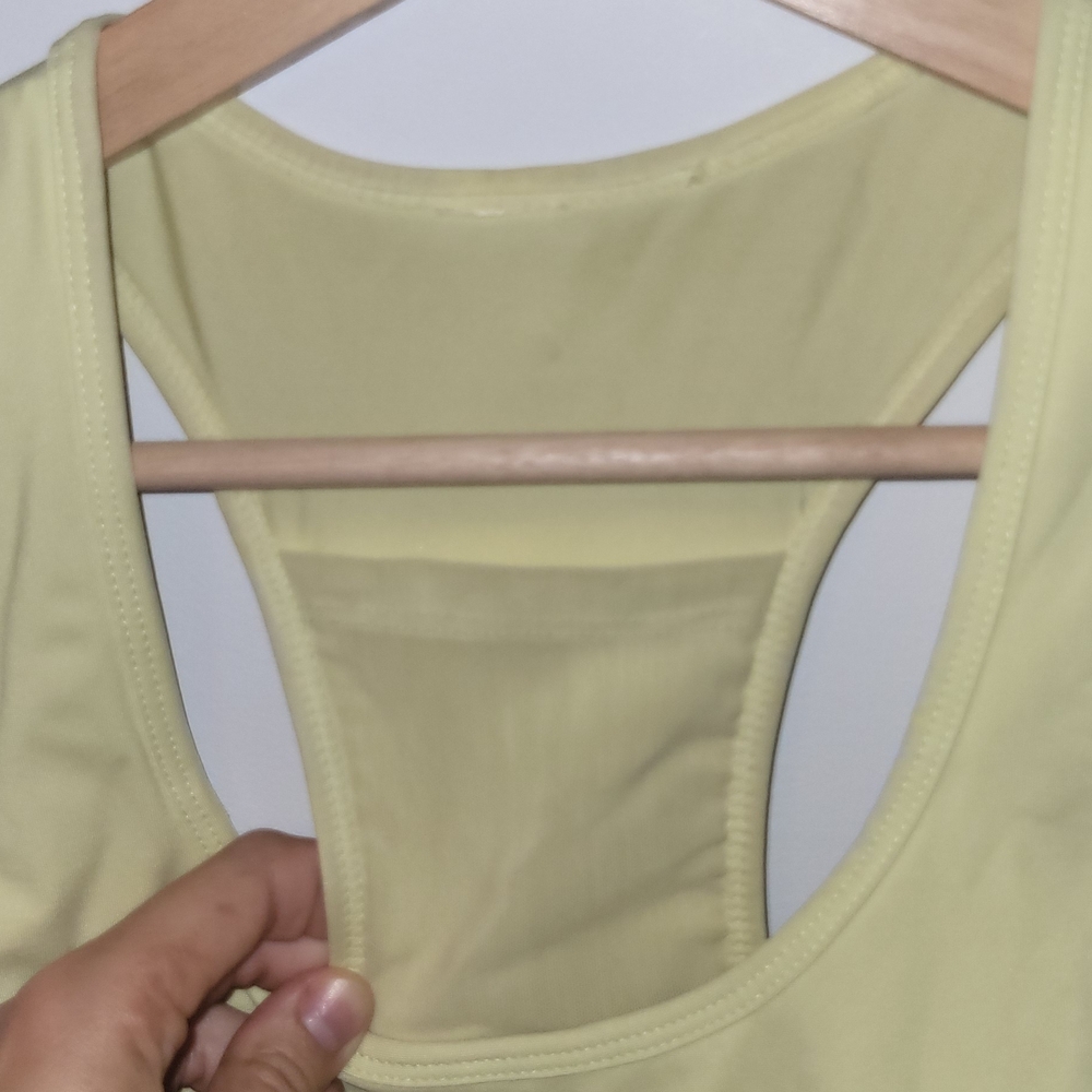 Fabletics Yellow Racerback Sports Bra - Picture 2 of 7